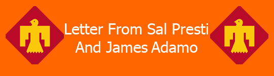 Letter From Sal Presti and James Adamo Banner